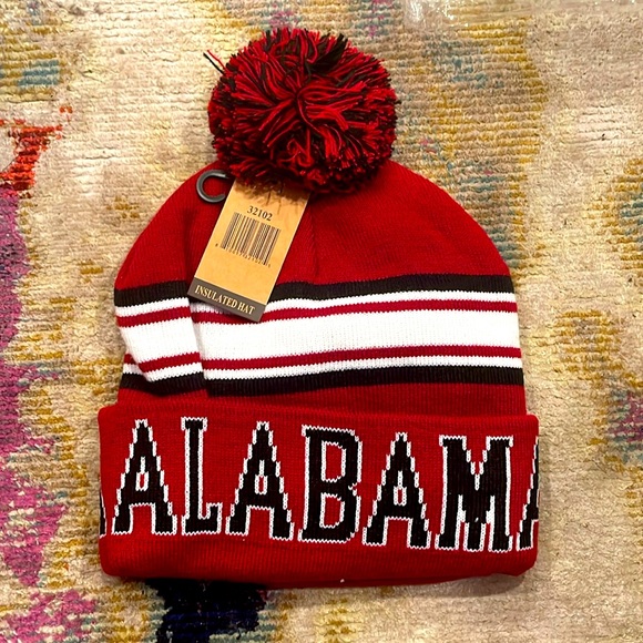 Other - Burgandy Georgia Knit Beanie with Pom